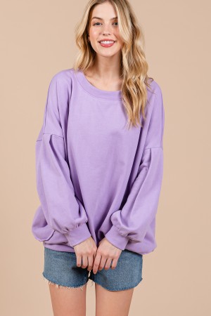 TT3445SB<br/>French Terry Solid Knit Sweatshirt